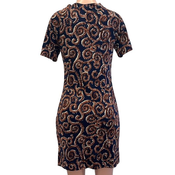 D-26. Tory Burch Silk Shift Dress Blue Small - Picture 3 of 6